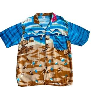 Island Style Hawaiian Shirt Men’s Size M Lightweight Beach Vacation Aloha
